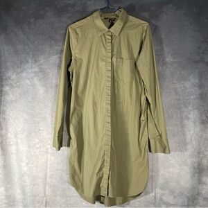 Victoria’s Secret‎ Women’s Night Shirt Sz 10 Army Green Pocket Long Sleeve